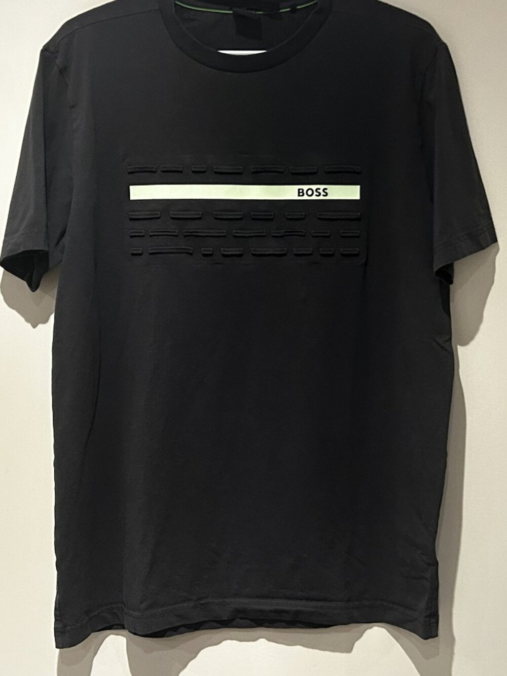 Hugo Boss Stretch T-Shirt Large Grey Logo Graphic Premium Designer Tee L